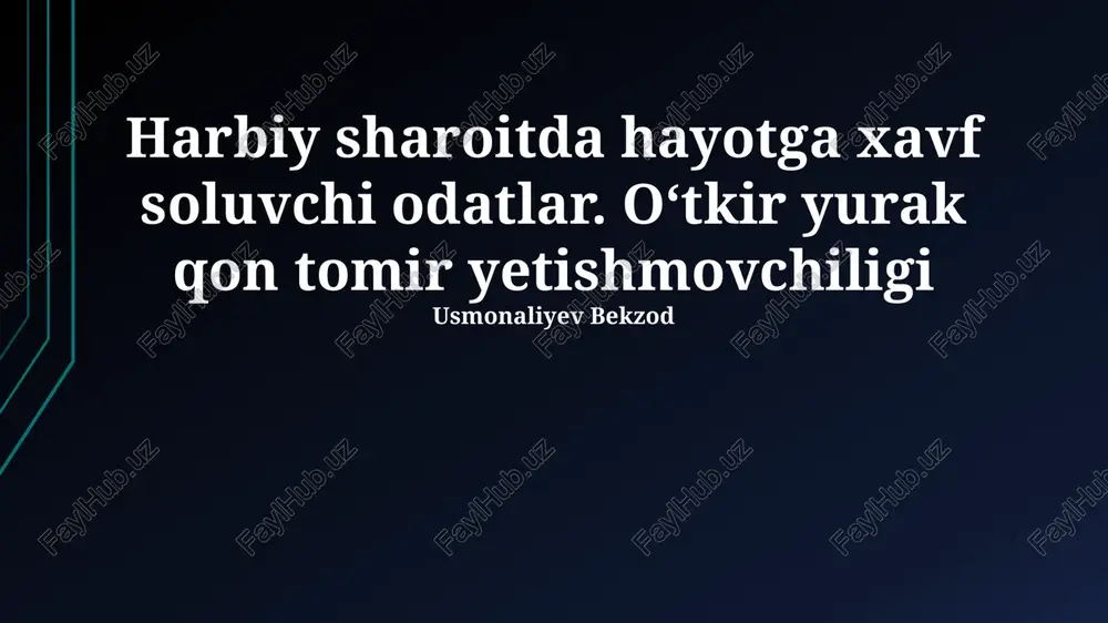 o'tkir yurak-qon tomir yetishmovchiligi — PPTX