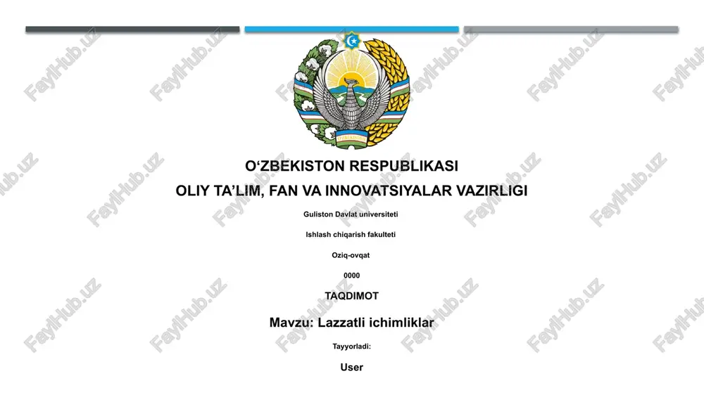 lazzatli ichimliklar — PPTX