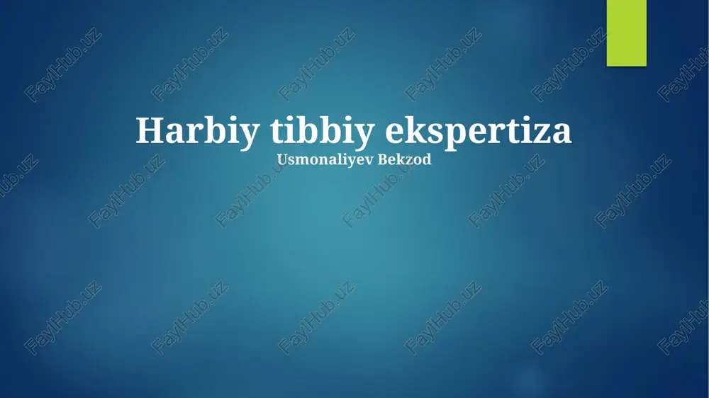 harbiy tibbiy ekspertiza — PPTX