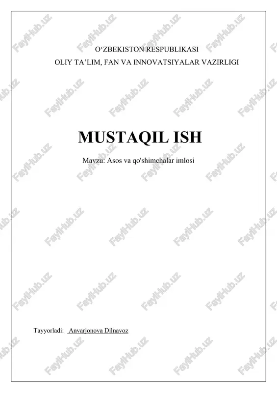 asos va qo'shimchalar imlosi — DOCX