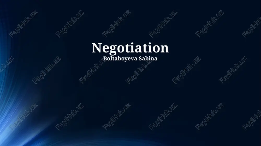 fundamentals of negotiation — PPTX