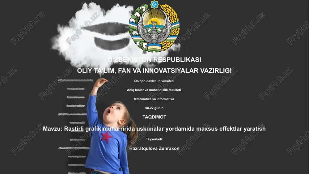 rastrli grafik muharririda uskunalar yordamida maxsus effektlar yaratish — PPTX