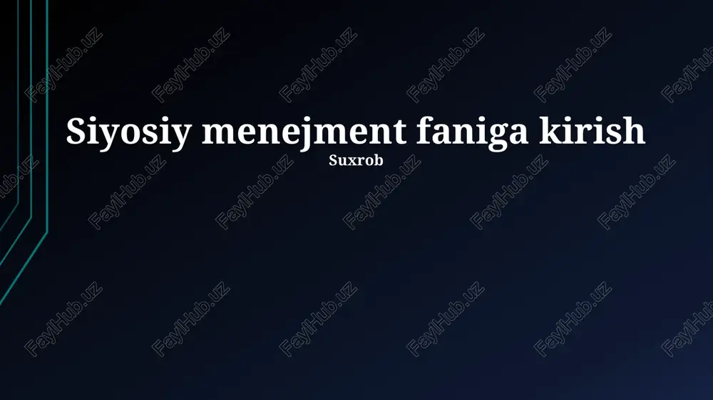 siyosiy menejmentga kirish — PPTX