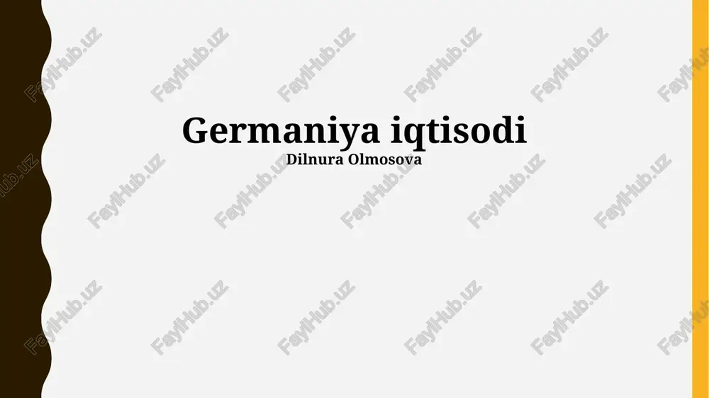germaniya iqtisodi — PPTX