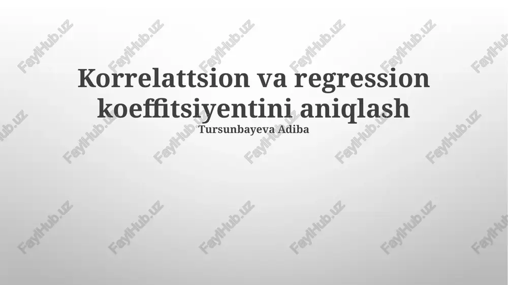 korrelyatsiya va regressiya analizi — PPTX