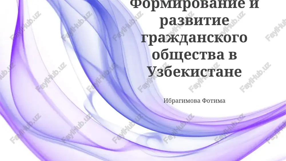 formirovanie i razvitie grajdanskogo obshestva v uzbekistane — PPTX