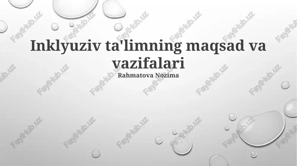 inklyuziv ta'limning maqsad va vazifalari — PPTX