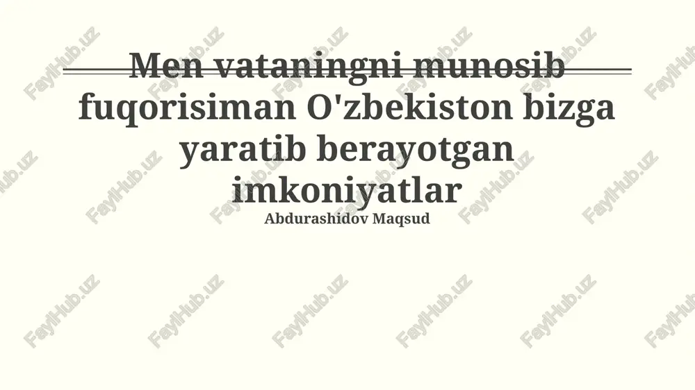 men vatanimning munosib fuqarosiman — PPTX
