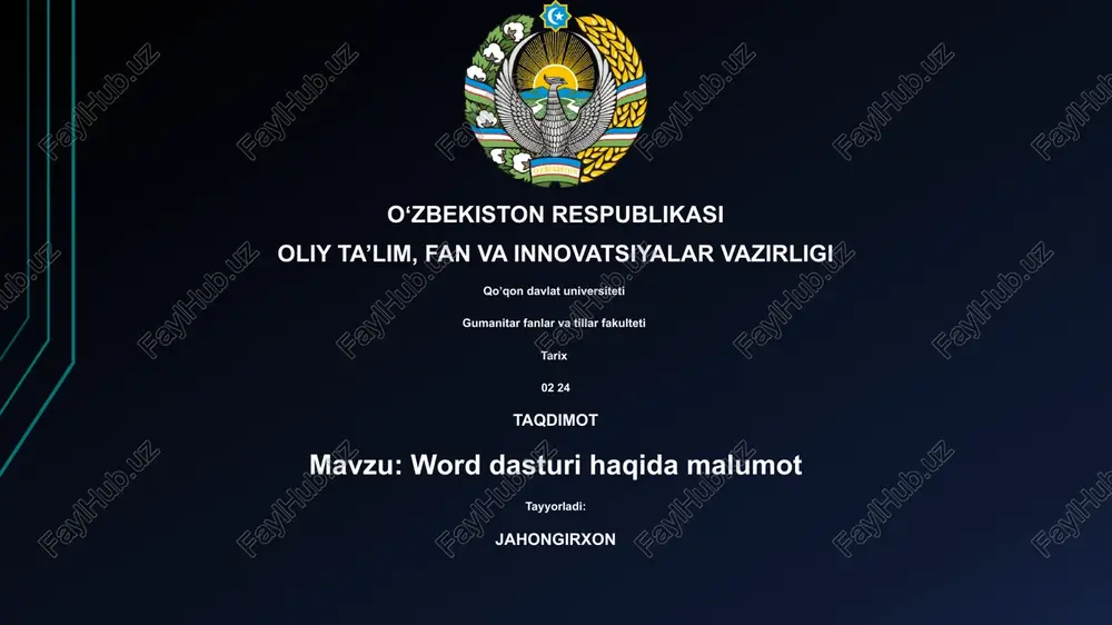 word dasturi — PPTX