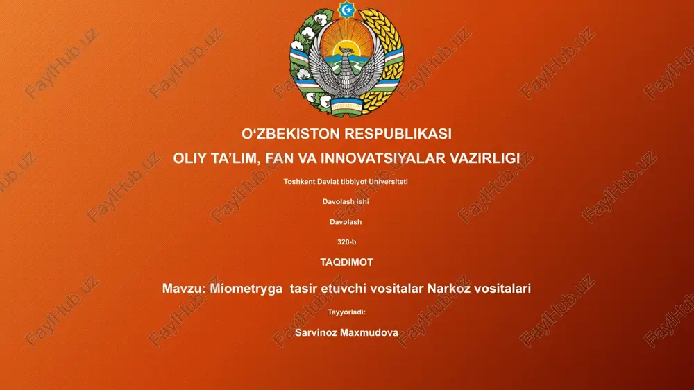 miometryga tasir etuvchi vositalar — PPTX