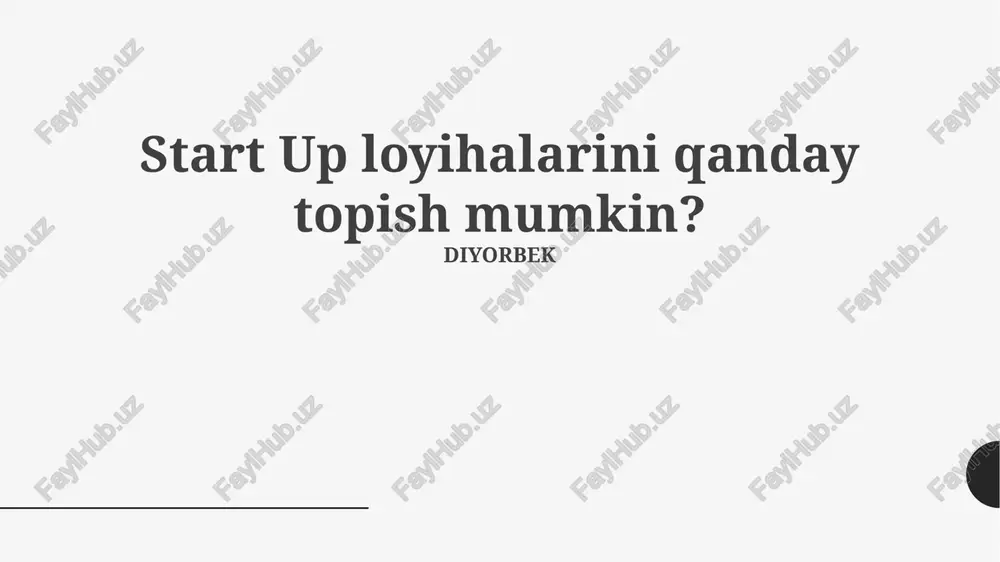 startap loyihalarini topish — PPTX