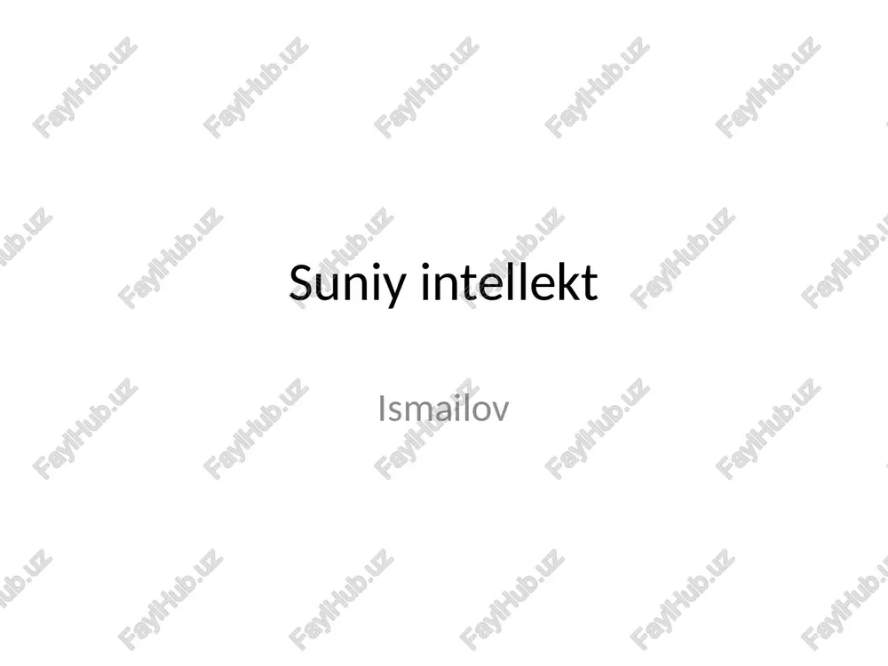 suniy intellekt — PPTX
