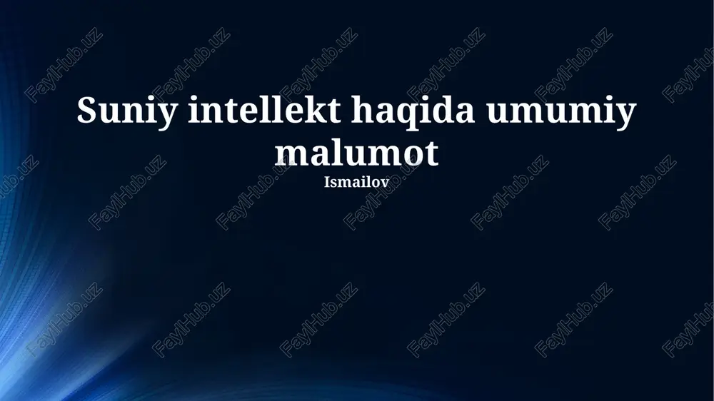 sun'iy intellekt — PPTX