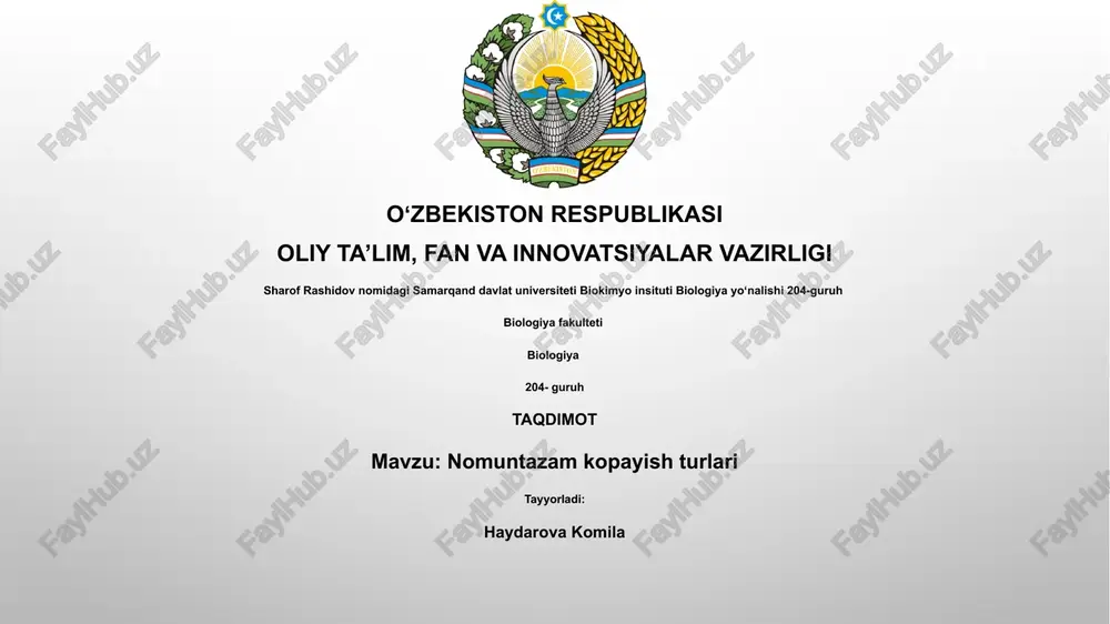 nomuntazam kopayish turlari — PPTX