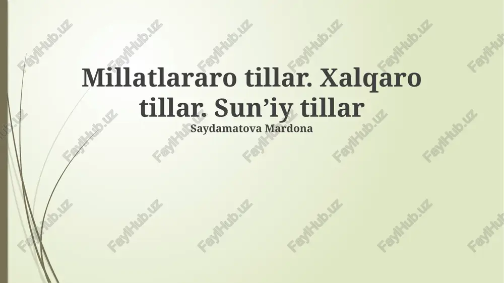millatlararo tillar — PPTX