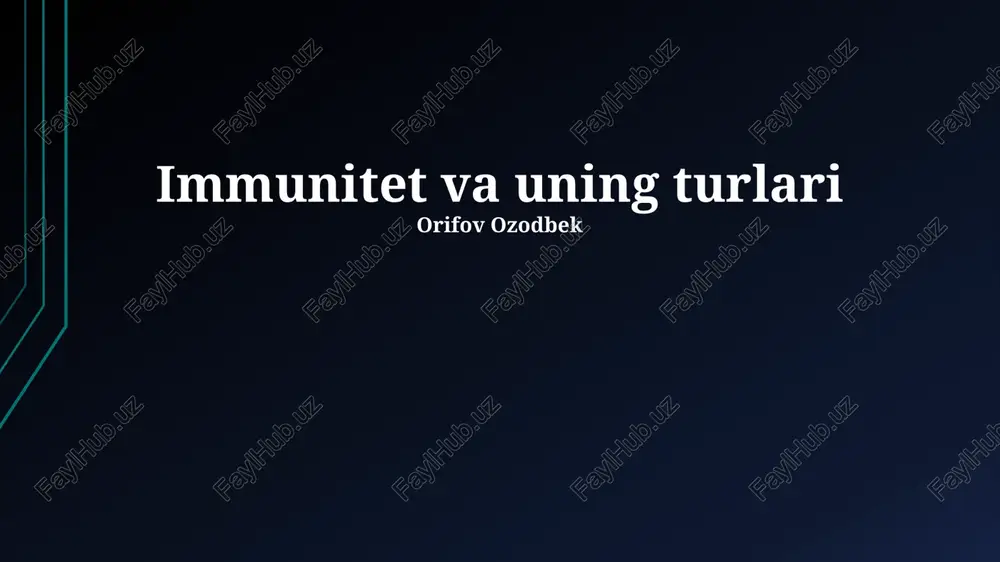 immunitet va uning turlari — PPTX