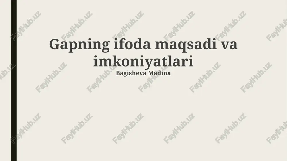 gapning ifoda maqsadi va imkoniyatlari — PPTX