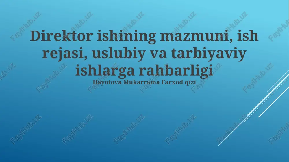 direktor ishining mazmuni — PPTX