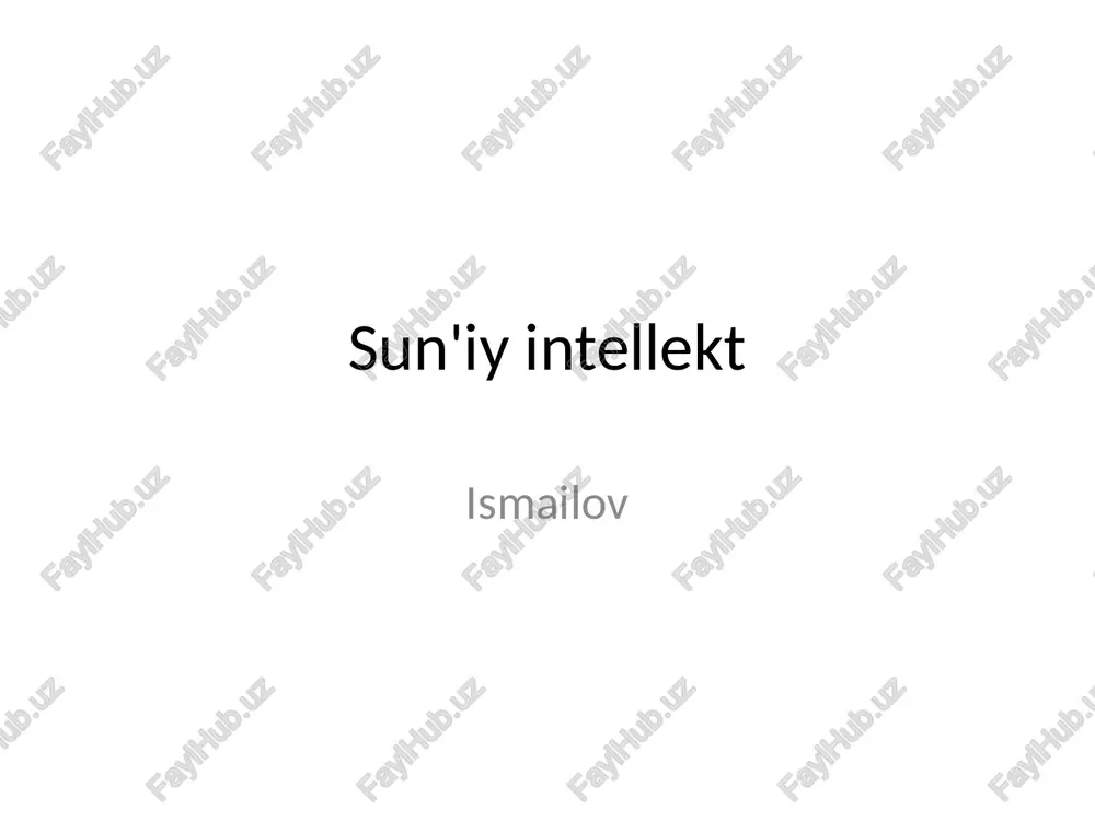 sun'iy intellekt — PPTX