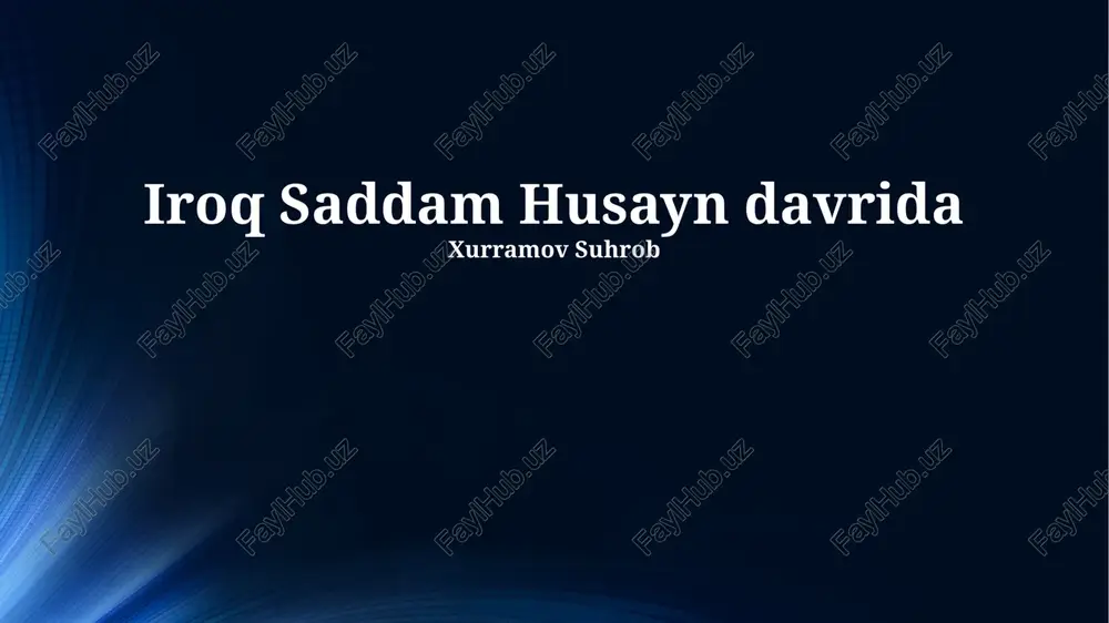 iroq saddam husayn davrida — PPTX