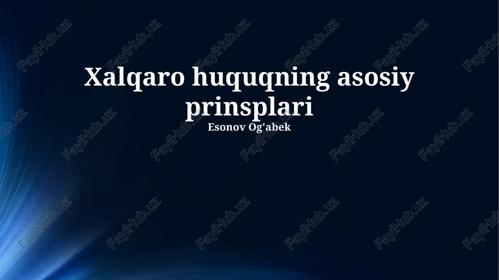 xalqaro huquqning asosiy prinsplari — PPTX