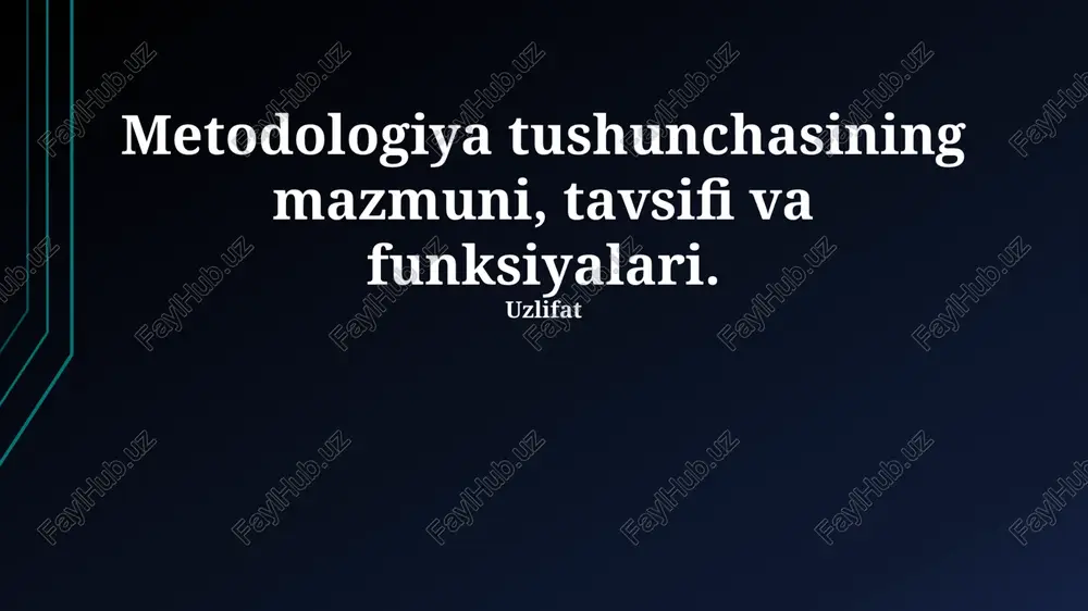 metodologiya tushunchasi — PPTX