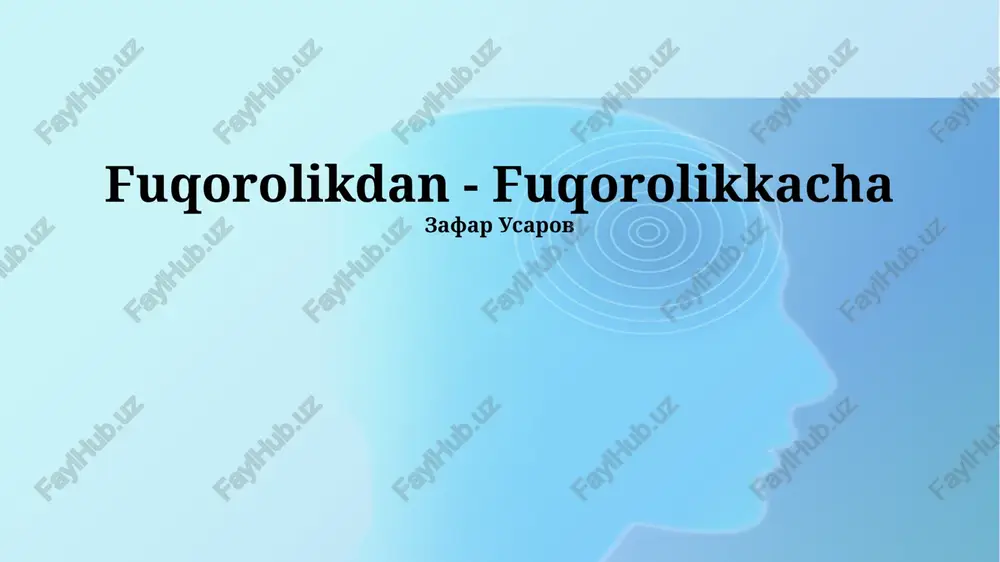 qashshoqlikdan - fuqorolikkacha — PPTX