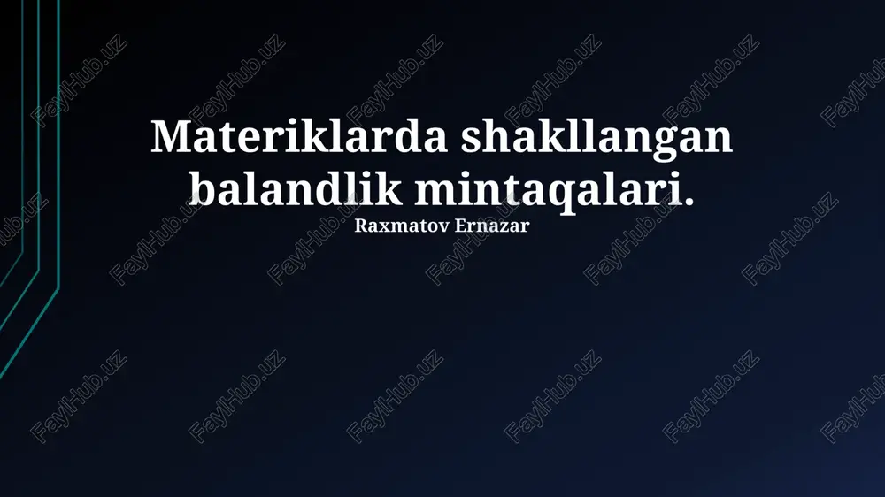 kontinentlarda balandlik mintaqalari shakllanishi — PPTX