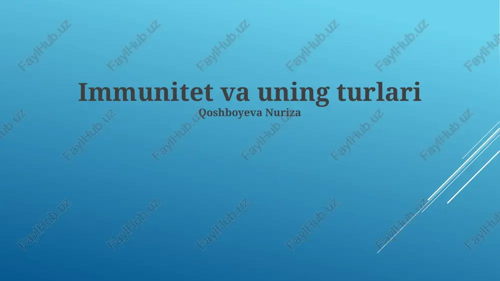 immunitet va uning turlari — PPTX