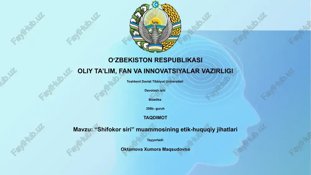 shifokor siri — PPTX