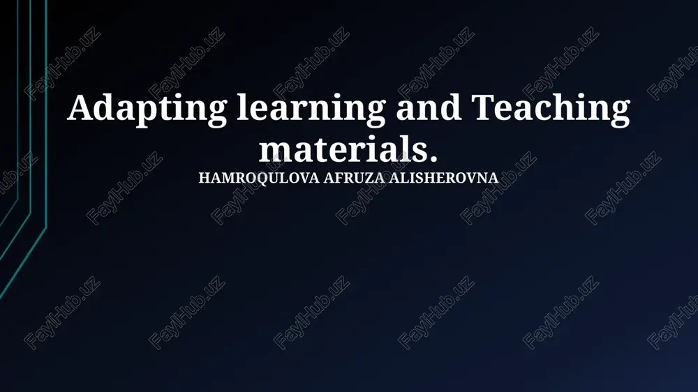 adapting learning and teaching materials — PPTX