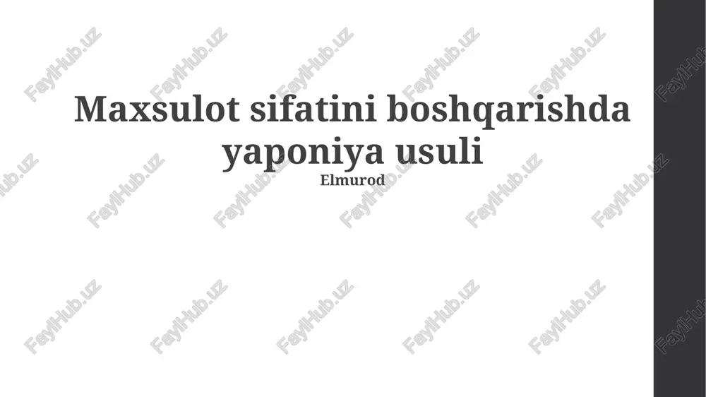 yaponiya usuli — PPTX
