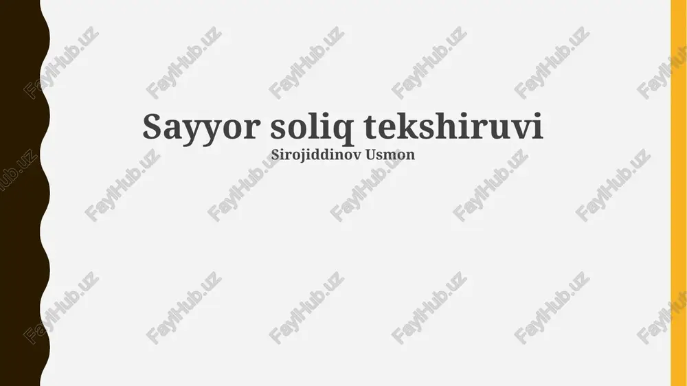 sayyor soliq tekshiruvi — PPTX
