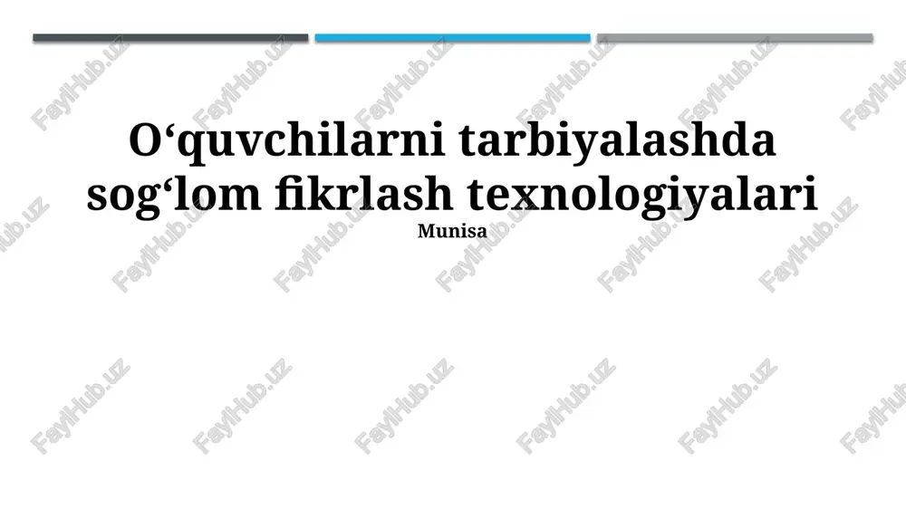 sog‘lom fikrlash texnologiyalari — PPTX