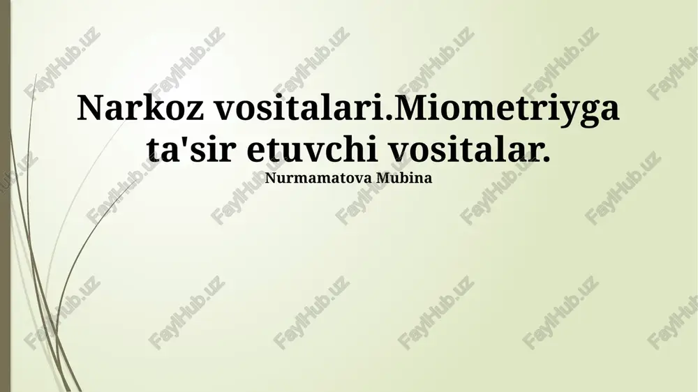 narkoz vositalari — PPTX