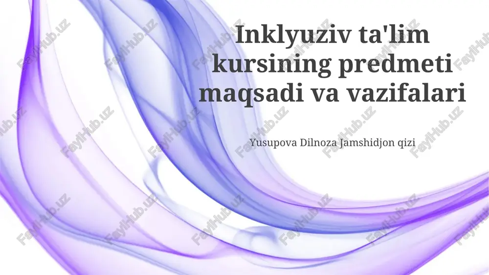 inklyuziv ta'lim kursi — PPTX