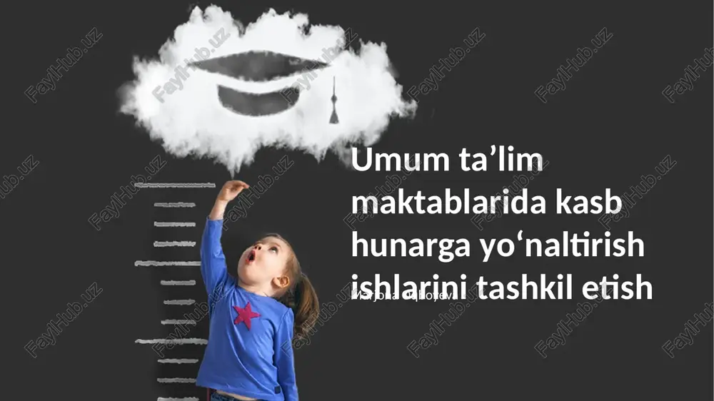 umum taʼlim maktablarida kasb hunarga yoʻnaltirish ishlarini tashkil etish — PPTX
