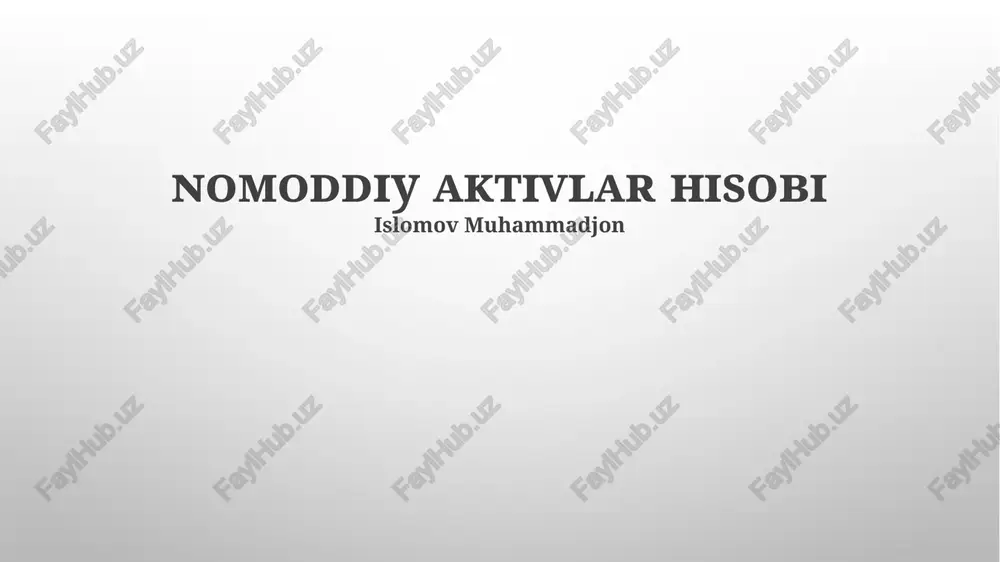 nolikvid aktivlar hisobi — PPTX