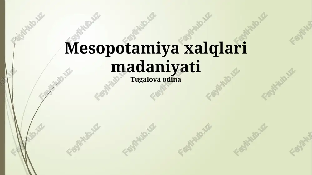 mesopotamiya xalqlari madaniyati — PPTX