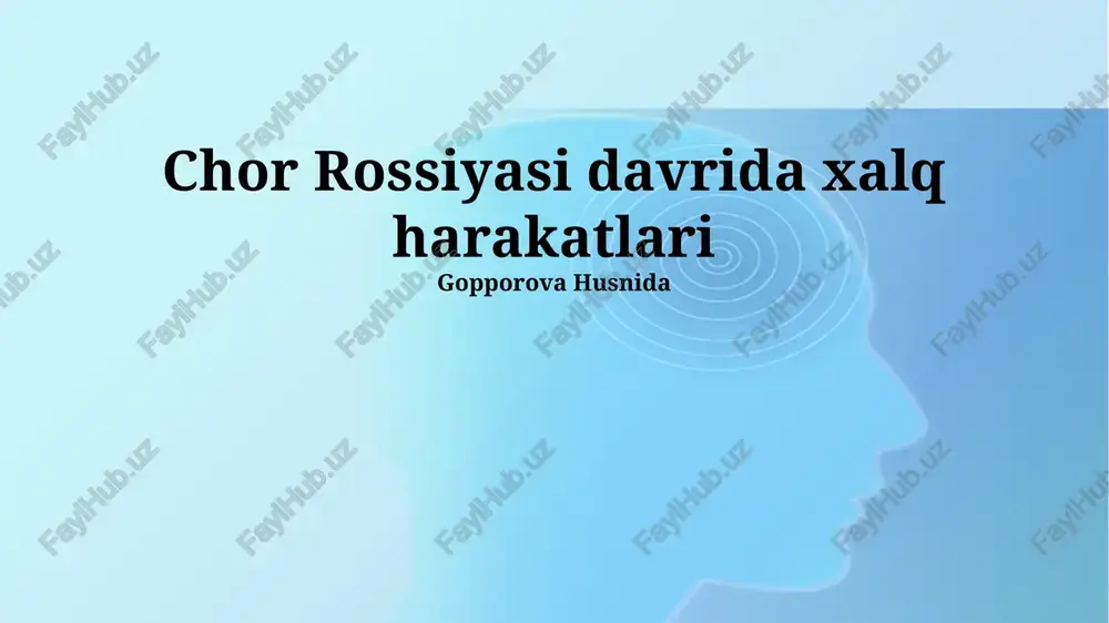 tsar rossiyasi davridagi mashhur harakatlar — PPTX