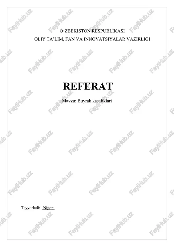 buyrak kasalliklari — DOCX