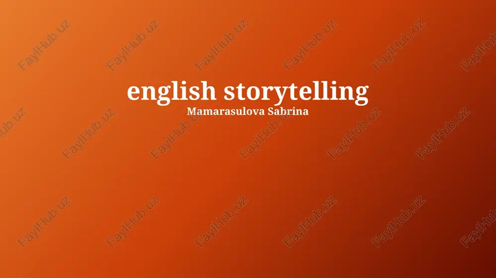 english storytelling — PPTX