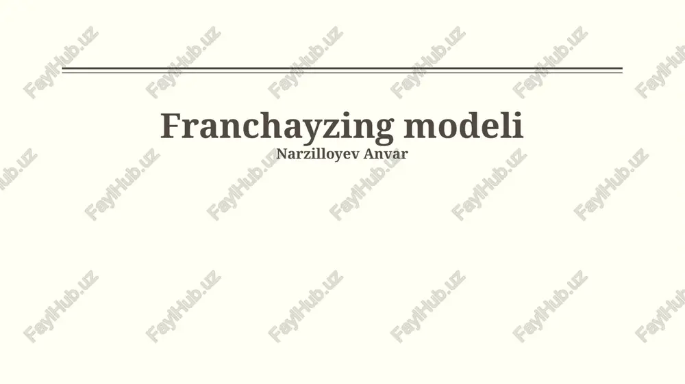 franchayzing modeli — PPTX