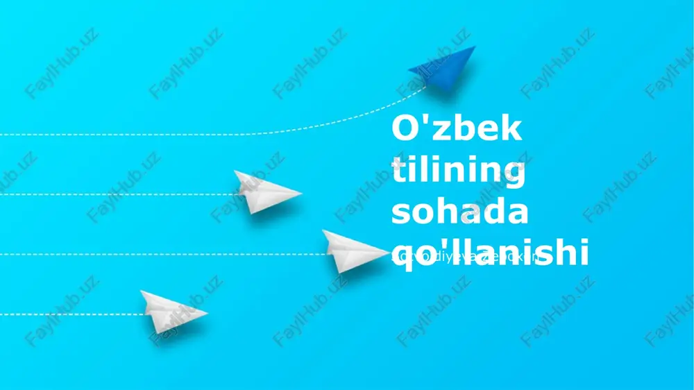 o'zbek tilining sohada qo'llanishi — PPTX