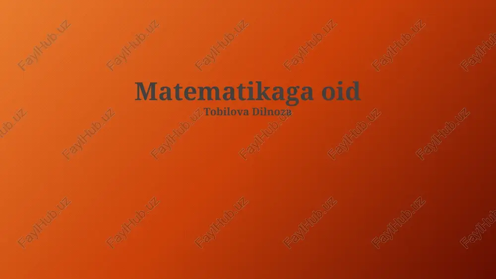matematikaga oid — PPTX