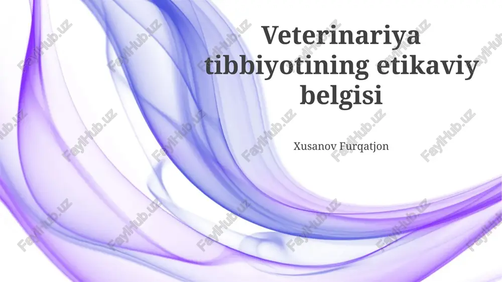 veterinariya tibbiyotining etikaviy belgisi — PPTX