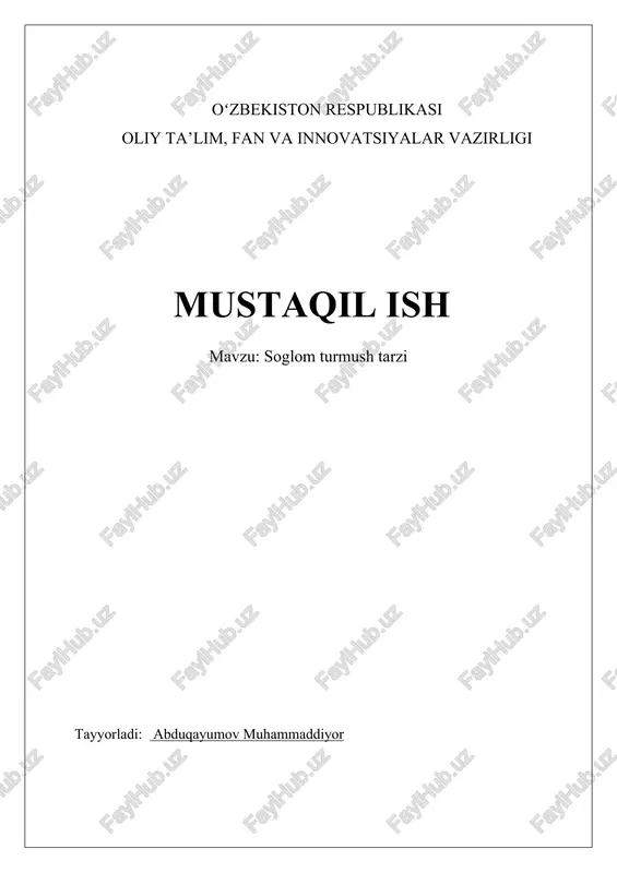 soglom turmush tarzi — DOCX