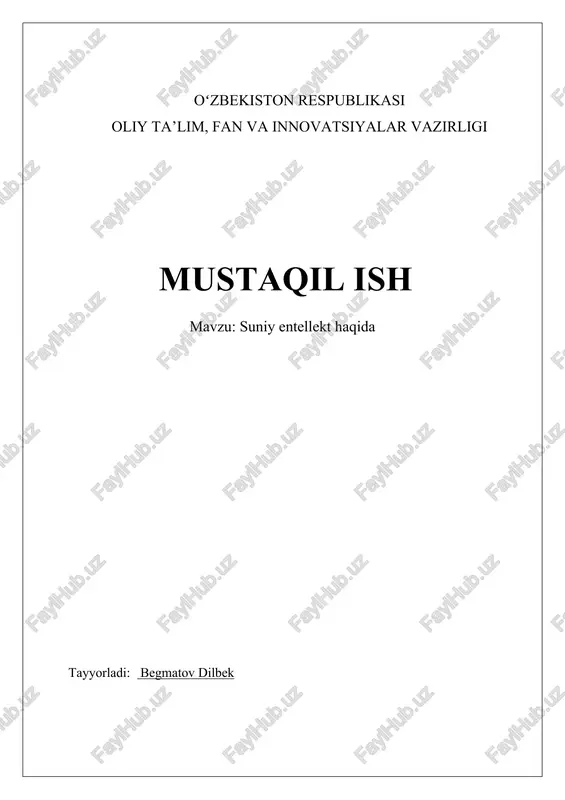 suniy entellekt haqida — DOCX