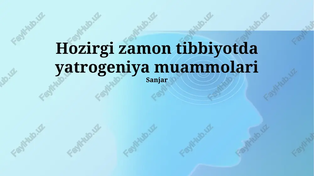 iatrogeniya muammosi — PPTX