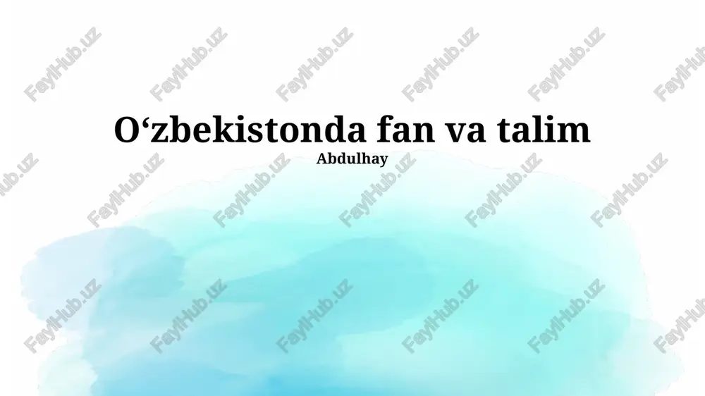 o‘zbekistonda fan va talim — PPTX